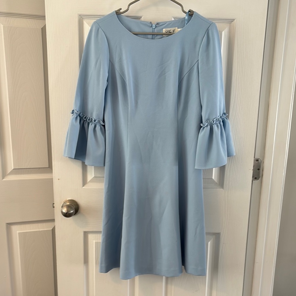 Eliza J Light Blue Long Sleeve Dress